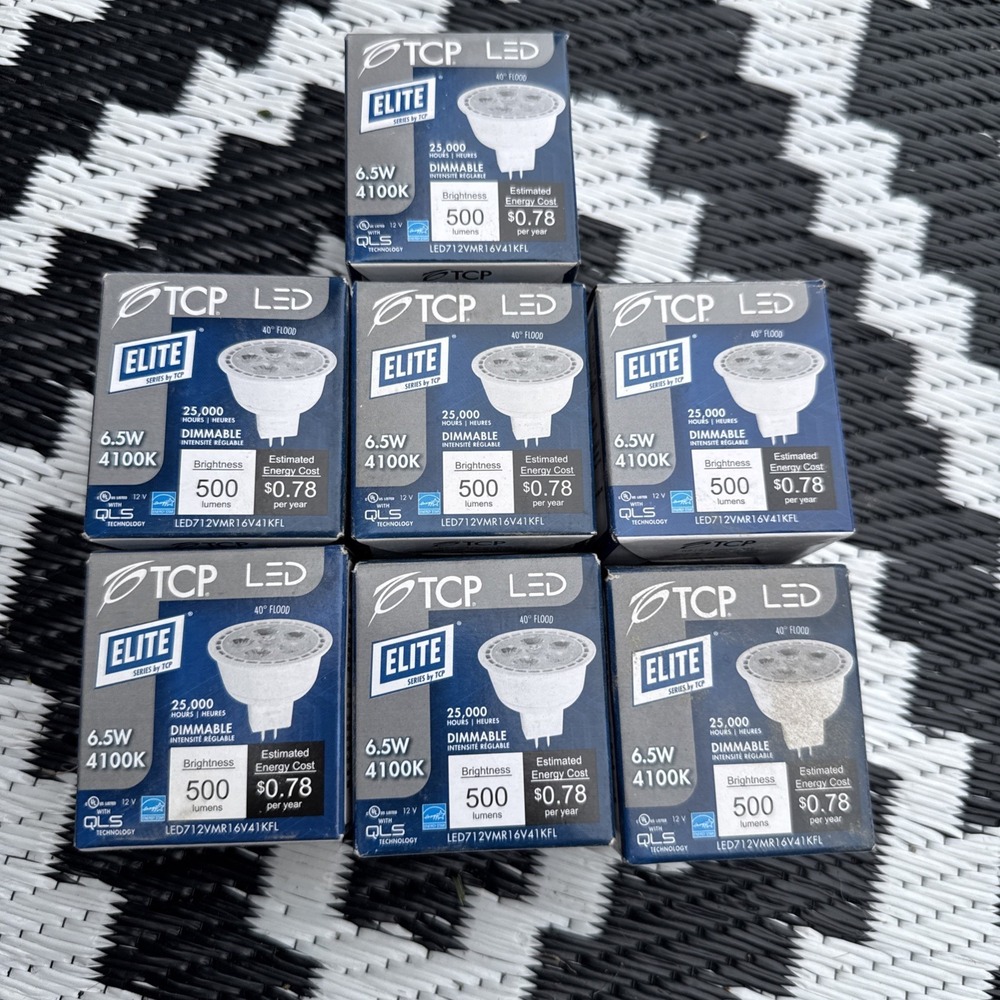 Lot Of 7 TCP LED712VMR16V41KFL ELITE SERIES 7W 500 LUMENS LED NIB